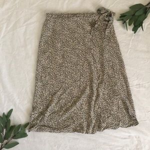 dalmatian print midi wrap skirt (nude)
